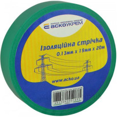 Ізоляційна стрічка Аско-Укрем 0,13x19мм/20м зелена (A0150020040) Ізоляційна стрічка Аско-Укрем 0,13x19мм/20м зелена (A0150020040)