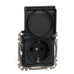 Розетка Schneider Electric Sedna Design & Elements з заземленням шторками та кришкою чорна SDD114024