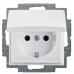Розетка ABB Basic 55 20 EUK-94-507 із заземленням та кришкою (альпійський білий)