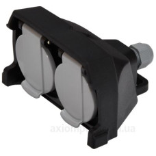 Розетка кабельна 2-місна ETI ERS-2CM 2Р+РЕ Schuko каучук IP44 чорна