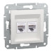 Комп'ютерна розетка RJ45 подвійна UTP cat.6 Schneider Electric Asfora без рамки біла (EPH4870121)