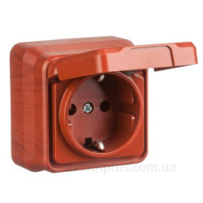 Розетка Gunsan 1052400100117 Misya із заземленням та кришкою (черешня)