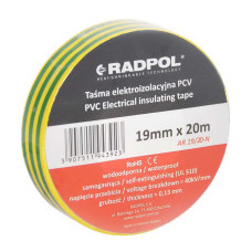 Ізострічка Radpol 0,13ммх19мм / 20м жовто-зелена ( AR 19/20-ZT ) Ізострічка Radpol 0,13ммх19мм / 20м жовто-зелена ( AR 19/20-ZT )