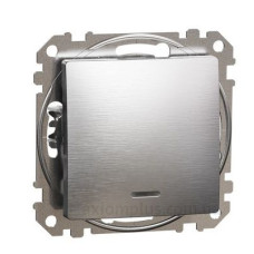 Вимикач Schneider Electric Sedna Design & Elements з підсвіткою матовий алюміній SDD170101L