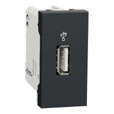 Розетка Schneider Unica NEW антрацит USB-коннектор 1 мод ( NU342954 )
