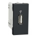Розетка Schneider Unica NEW антрацит USB-коннектор 1 мод ( NU342954 )