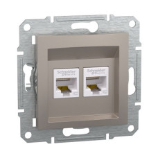 Розетка Schneider Asfora бронза комп'ютерна RJ45 Cat.5E 2-на ( EPH4400169 )