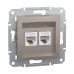 Розетка Schneider Asfora бронза комп'ютерна RJ45 Cat.5E 2-на ( EPH4400169 )