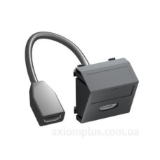 Кутова HDMI розетка OBO Bettermann modul 45 з кабелем підключення чорно-сіра (6104841)