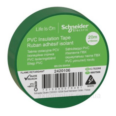 Ізоляційна стрічка Schneider Electric 2420106 19ммх20м зелена Ізоляційна стрічка Schneider Electric 2420106 19ммх20м зелена