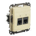 Подвійна комп'ютерна розетка Schneider Electric Sedna Design & Elements RJ45 кат. 5е UTP береза SDD180452