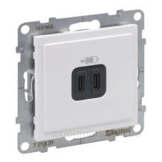 Розетка USB тип С+C 15Вт 5В Legrand SUNO (білий) 721131