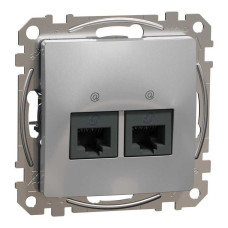 Розетка Schneider Sedna Design алюміній комп'ютерна RJ45 Саt. 5e UTP 2-на ( SDD113452 )