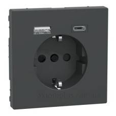 Розетка Schneider Electric D-Life MTN2367-6034 16А USB/Type-C 3А антрацит