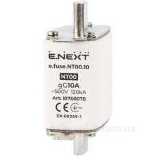 Плавкий запобіжник E.Next e.fuse.NT00.10 габарит 00 10А (i0760078) Плавкий запобіжник E.Next e.fuse.NT00.10 габарит 00 10А (i0760078)