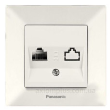 Комп'ютерна RJ45 розетка Panasonic Arkedia Slim CAT5e (кремова)