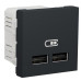 Подвійна USB розетка Schneider Electric NU341854 2.1А 2М (антрацит)