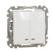 Двоклавішний вимикач Schneider Electric Sedna Design & Elements з підсвіткою білий SDD111105L