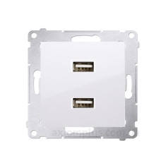 Подвійна розетка Kontakt Simon Simon 54 Premium DC2USB.01/11 з USB заряджанням 2.1А (білий)