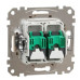 Подвійна комп'ютерна розетка Schneider Electric Sedna Design & Elements RJ45 кат. 5е UTP бежева SDD112452