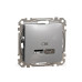 USB-розетка Schneider Electric Sedna Design & Elements A+C 2,4A алюміній SDD113402
