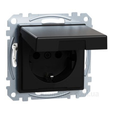 Механізм розетки SCHUKO з кришкою та захисними шторками Merten System M, MEG2310-0403 (матовий чорний)