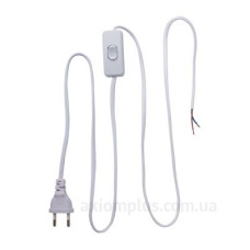 Вилка електрична зі шнуром Enext e.wire. switch/plug. white