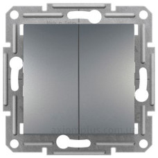 Двоклавішний кнопковий вимикач Schneider Electric Asfora EPH1100162 (сталь)
