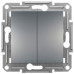 Двоклавішний кнопковий вимикач Schneider Electric Asfora EPH1100162 (сталь)