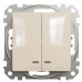 Двоклавішний вимикач Schneider Electric Sedna Design & Elements з підсвіткою бежевий SDD112105L