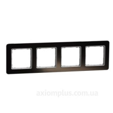 Рамка чотиримісна Schneider Electric Sedna Elements штучне чорне скло SDD361804