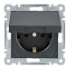 Розетка Hager WL1153 Lumina 16А/230В із з/к з кришкою (чорна)