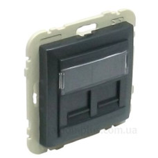 Подвійна комп'ютерна розетка Logus 21975 TIS RJ45 (Cat.5e) (сірий)
