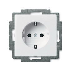 Розетка ABB basic55 біла 1-на з заземленням ( 2CKA002011A3855 )