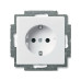 Розетка ABB basic55 біла 1-на з заземленням ( 2CKA002011A3855 )