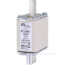 Ножовий запобіжник ETI 004110135 NH-00 DC 63A 250V з бойком