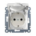 Розетка з кришкою, WL1150 Lumina-2, біла, Hager