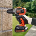 Ударний дриль-шурупокрут Black&Decker BCD003C1 2 швидкості 18В 45Нм 0-360/0-1400 об/хв 1-10мм патрон з акумулятором