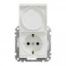 Розетка Schneider Sedna Design біла 1-на з заземленням з шторками з кришкою IP44 ( SDD211024 )