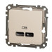 USB-розетка Schneider Electric Sedna Design & Elements A+C 2,4A бежева SDD112402