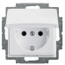 Розетка ABB Basic 55 20 EUK-94-507 із заземленням та кришкою (альпійський білий)