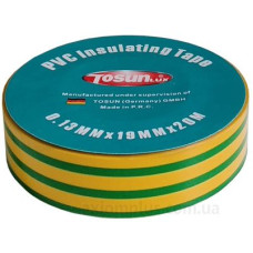 Ізоляційна стрічка TOSUNlux PVC 20м жовто-зелена (6940151079897) Ізоляційна стрічка TOSUNlux PVC 20м жовто-зелена (6940151079897)