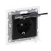 Розетка IP44 2К+З 16А/250В з кришкою Legrand SUNO (чорний) 721423