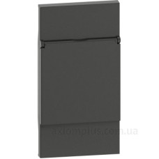 Лицьова панель з кришкою для розетки 2К+З німецького стандарту Bticino Living Now KG04P на 2 модулі (чорна)