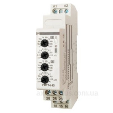 Двоканальне реле часу Promfactor FRT14 43 12-240В AC/DC з затримкою на включення Двоканальне реле часу Promfactor FRT14 43 12-240В AC/DC з затримкою на включення