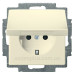 Розетка ABB Basic 55 20 EUK-92-507 із заземленням та кришкою (слонова кістка)