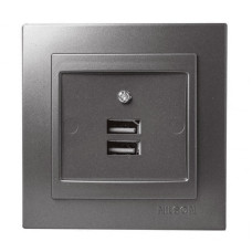 Розетка Nilson Touran антрацит 2-на USB ( 24161081 )