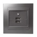 Розетка Nilson Touran антрацит 2-на USB ( 24161081 )
