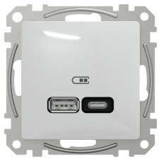 Розетка Schneider Sedna Design ​біла USB type A+C 21Вт ( SDD111405 )