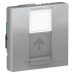 Одинарна комп'ютерна розетка Schneider Electric NU341130 RJ45 cat.5e UTP з полем для напису 2М (алюміній)